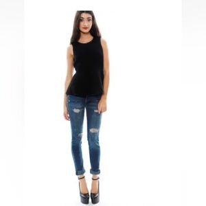 J Brand Angora/Wool/Spandex Knit Peplum Sleeveless Sweater Top Size XS